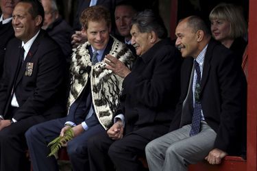 Le prince Harry lors d’une cérémonie maori à Putiki Marae, le 14 mai 2015