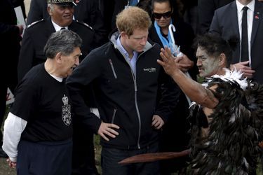 Le prince Harry lors d’une cérémonie maori à Putiki Marae, le 14 mai 2015