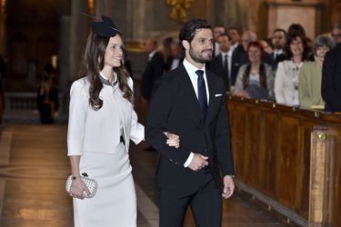 Sofia Hellqvist et le prince Carl Philip dans la Chapelle royale de Stockholm, le 17 mai 2015