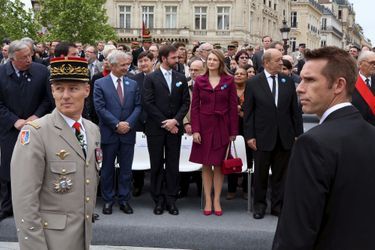 La princesse Stéphanie et le prince Guillaume de Luxembourg à Paris, le 8 mai 2015