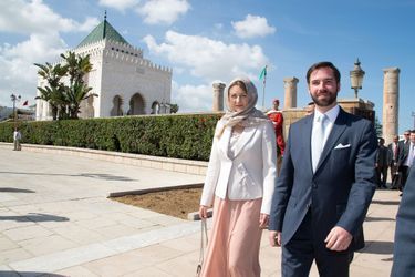 La princesse Stéphanie et le prince Guillaume de Luxembourg à Rabat, le 27 avril 2015