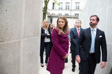 La princesse Stéphanie et le prince Guillaume de Luxembourg au Mémorial de la Shoah à Paris, le 8 mai 2015