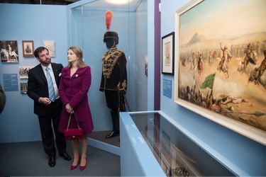 La princesse Stéphanie et le prince Guillaume de Luxembourg au Musée de l&#039;Armée à Paris, le 8 mai 2015