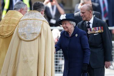 La reine Elizabeth II et le prince Philip à l&#039;abbaye de Westminster, le 10 mai 2015