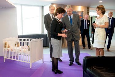 Le roi Philippe de Belgique chez Proximus à Bruxelles, le 5 mai 2015
