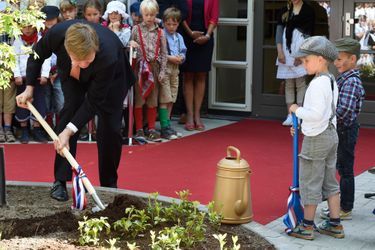 Le roi Willem-Alexander des Pays-Bas inaugure une école à Baarn, le 21 mai 2015