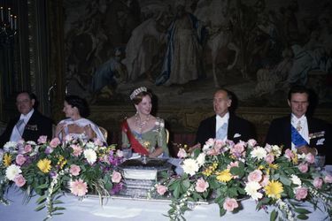 En octobre 1978, la Reine Margrethe II de Danemark, avec son époux le prince Henrik, Valéry Giscard d’Estaing et son épouse Anne-Aymone lors d