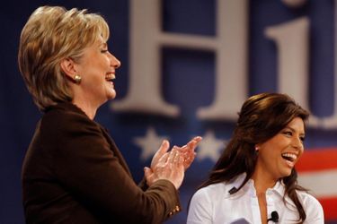 Engagement politique auprès de la démocrate Hillary Clinton lors d&#039;un meeting au Texas le 3 mars 2008