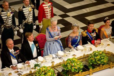 La famille royale de Danemark avec ses hôtes le roi Willem-Alexander et la reine Maxima des Pays-Bas à Copenhague, le 17 mars 2015