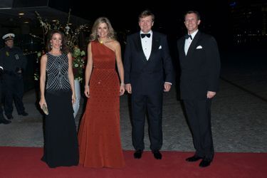 La princesse Marie et le prince Joachim de Danemark avec la reine Maxima et le roi Willem-Alexander des Pays-Bas à Copenhague, le 18 mars 2015