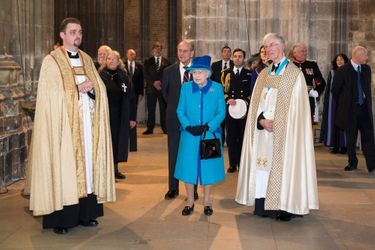 La reine Elizabeth II et le duc d&#039;Edimbourg dans la cathédrale de Canterbury, le 26 mars 2015