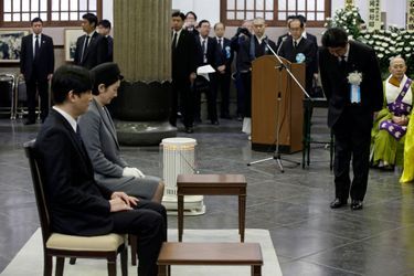 Le prince Akishino du Japon et la princesse Kiko lors de la cérémonie du souvenir des 70 ans du bombardement de Tokyo, le 10 mars 2015