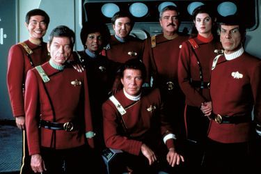 Leonard Nimoy et l&#039;équipe de Star Trek en 1982