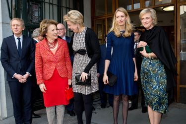 Les princesses Margriet et Laurentien des Pays-Bas avec la princesse Astrid de Belgique et sa belle-fille Elisabetta à Bruxelles, le 31 mars 2015