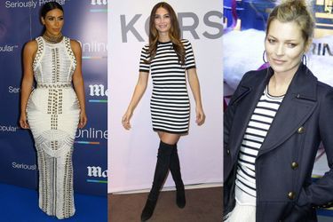 Tendance 2015 : les inspirations navy de Kim Kardashian (Balmain), Lily Aldridge (Michael Kors) et Kate Moss