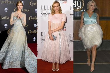 Tendance 2015 : les robes de bal de Lily James (Elie Saab), Diane Kruger (Chanel) et Lady Gaga