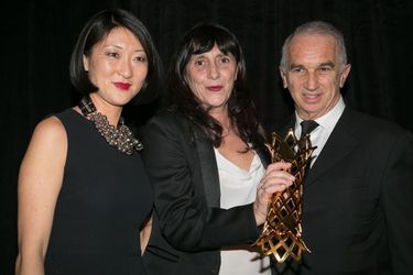Fleur Pellerin, Sylvie Pialat et Alain Terzian à Paris le 16 février 2015