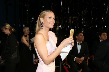 Gwyneth Paltrow dans les coulisses des Oscars, à Los Angeles le 22 février 2015