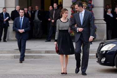 La reine Letizia et le roi Felipe VI à La Corogne, le 19 février 2015