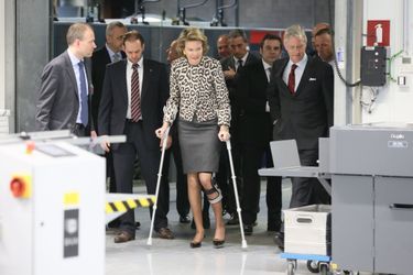 La reine Mathilde de Belgique, avec son époux le roi Philippe, le 26 février 2015
