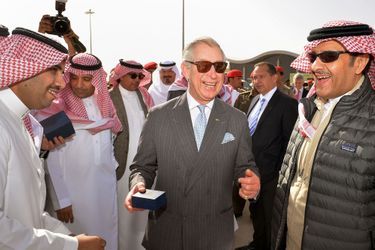 Le prince Charles, avec le prince Sultan, alors qu&#039;il quitte l&#039;Arabie Saoudite, le 11 février 2015