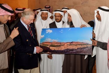 Le prince Charles dans la vieille ville de Al-&#039;Ula en Arabie Saoudite, le 11 février 2015