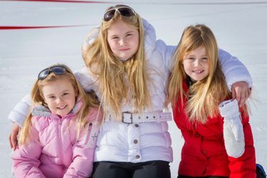 Les petites princesses Ariane, Catharina-Amalia et Alexia à Lech, le 23 février 2015
