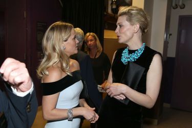 Reese Witherspoon et Cate Blanchett dans les coulisses des Oscars, à Los Angeles le 22 février 2015