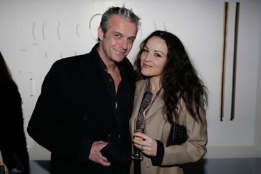 David Brécourt et son épouse, Alexandra, à Paris le 22 janvier 2014