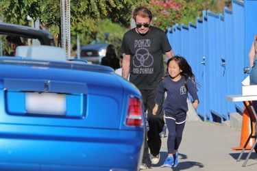 Johnny Hallyday et sa fille Joy à Los Angeles, le 16 janvier 2015