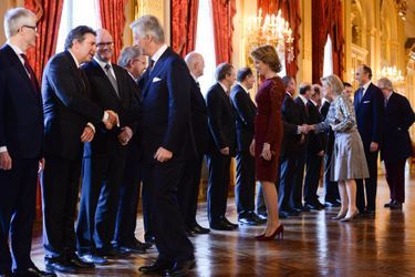 La famille royale lors de la réception pour la nouvelle année au Palais royal à Bruxelles, le 29 janvier 2015