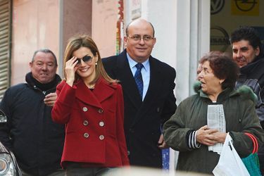 La reine Letizia se rend à la réunion de travail de la Fédération des maladies rares, le 27 janvier 2015 