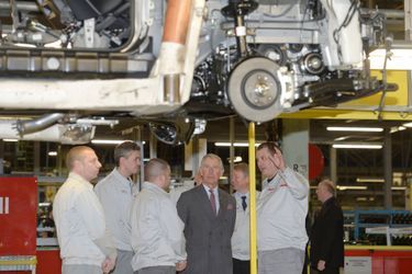 Le prince Charles visite l’usine Nissan UK à Sunderland, le 20 janvier 2015