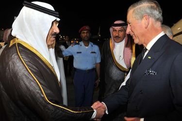 Le roi Abdallah avec le prince Charles à Riad, le 26 octobre 2007