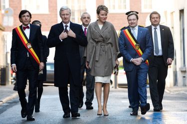 Le roi Philippe et la reine Mathilde de Belgique à Mons, le 24 janvier 2015