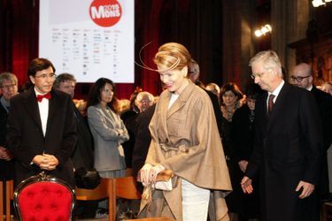 Le roi Philippe et la reine Mathilde lors de la cérémonie officielle d’ouverture de Mons 2015, le 24 janvier 2015
