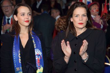 Pauline Ducruet et Stéphanie de Monaco au 39ème Festival du cirque de Monte-Carlo, le 20 janvier 2015