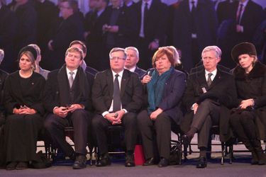 Willem-Alexander et Maxima des Pays-Bas et Philippe et Mathilde de Belgique à Auschwitz-Birkenau, le 27 janvier 2015 