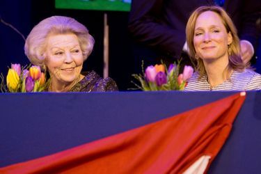 L’ex-reine Beatrix, avec sa nièce la princesse Margarita de Bourbon Parme au Jumping Amsterdam, le 31 janvier 2015