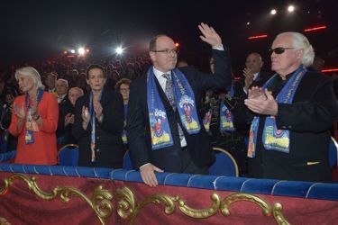 La princesse Stéphanie et le prince Albert II de Monaco au 39ème Festival du cirque de Monte-Carlo, le 15 janvier 2015