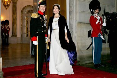 Le prince Frederik et la princesse Mary arrivent au dîner de gala du Nouvel An à Copenhague, le 1er janvier 2015