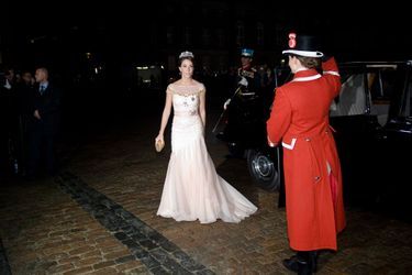 Le prince Joachim et la princesse Marie arrivent au dîner de gala du Nouvel An à Copenhague, le 1er janvier 2015