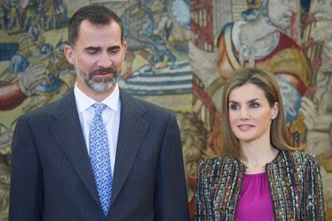 Le roi Felipe VI et la reine Letizia au palais de la Zarzuela à Madrid, le 9 janvier 2015