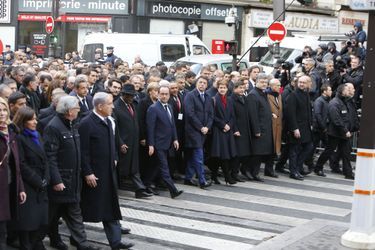 Les chefs d&#039;Etat durant la marche républicaine à Paris