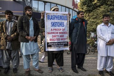 Manifestation contre la nouvelle caricature publiée dans Charlie Hebdo à Islamabad au Pakistan