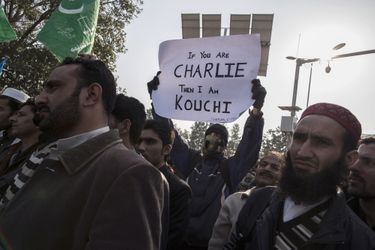 Manifestation contre la nouvelle caricature publiée dans Charlie Hebdo à Islamabad au Pakistan
