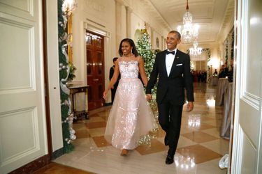 Barack et Michelle Obama arrivent au gala des Honneurs du Kennedy Center à Washington, le 7 décembre 2014