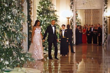 Barack et Michelle Obama arrivent au gala des Honneurs du Kennedy Center à Washington, le 7 décembre 2014