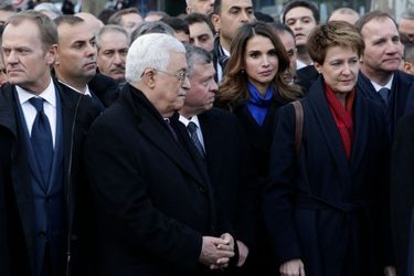 La reine Rania de Jordanie à la marche républicaine à Paris, le 11 janvier 2015