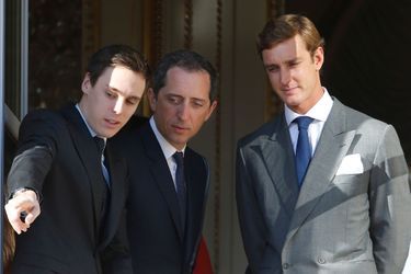 Louis Ducruet, Gad Elmaleh et Pierre Casiraghi à Monaco, le 7 janvier 2015
